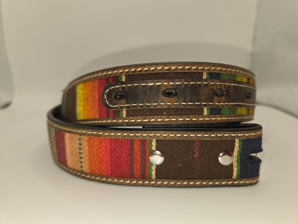 Nocona Kids 1 1/4" Serape Belt, Brown / Multi Color, 22, New Without Tags